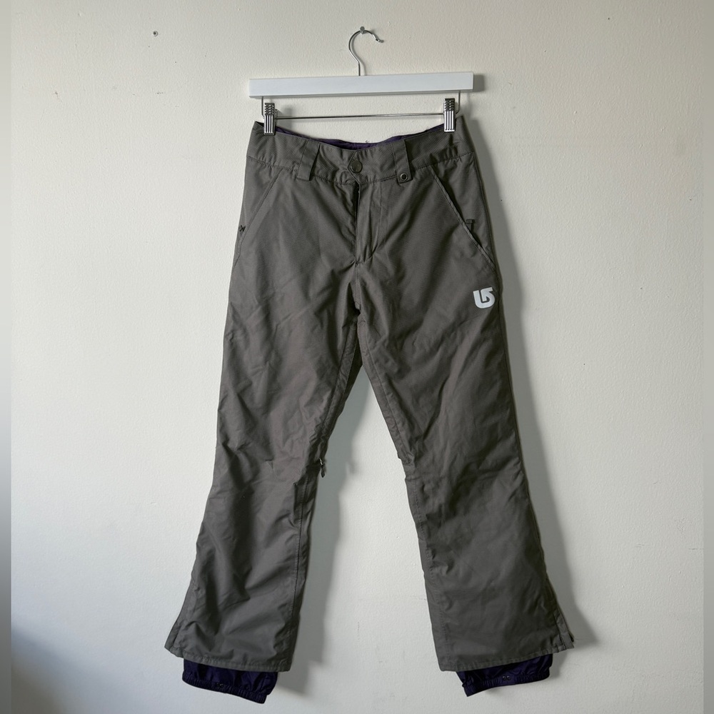 Burton Gray Ski / Snowboard Pants with Purple Trim